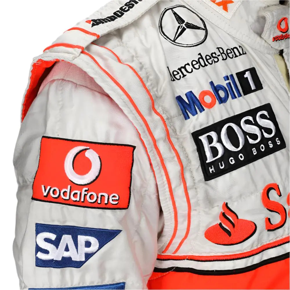 2007 Fernando Alonso McLaren F1 Embroidered Racing Suit - Speedxcrafts