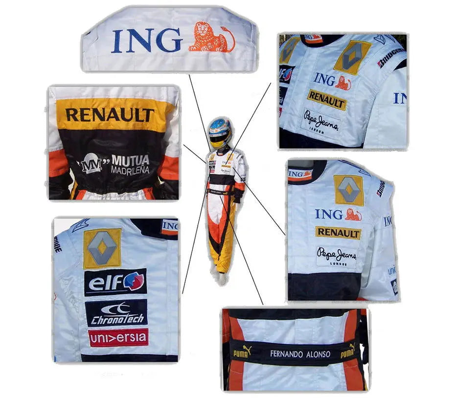 2008 Fernando Alonso Renault F1 Embroidered Racing Suit