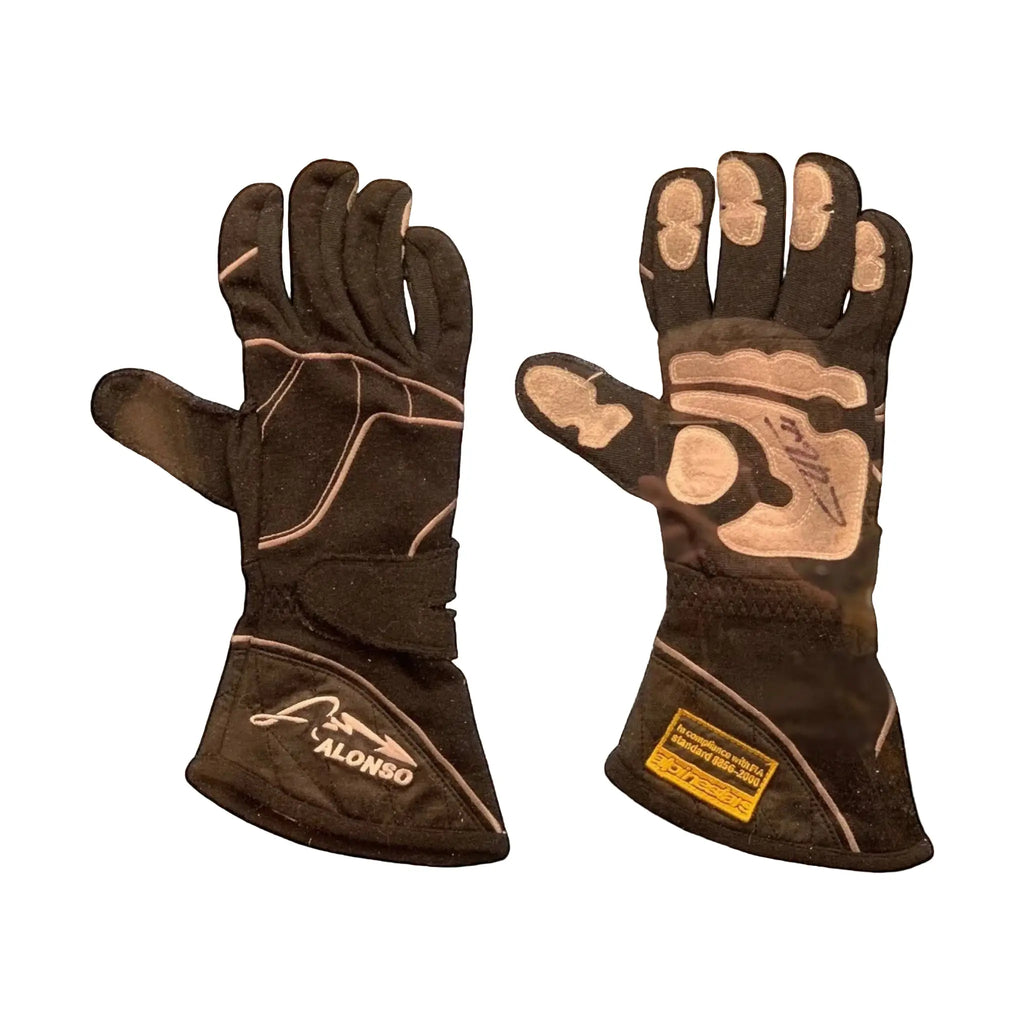 2016 Fernando Alonso gloves race used gloves signed