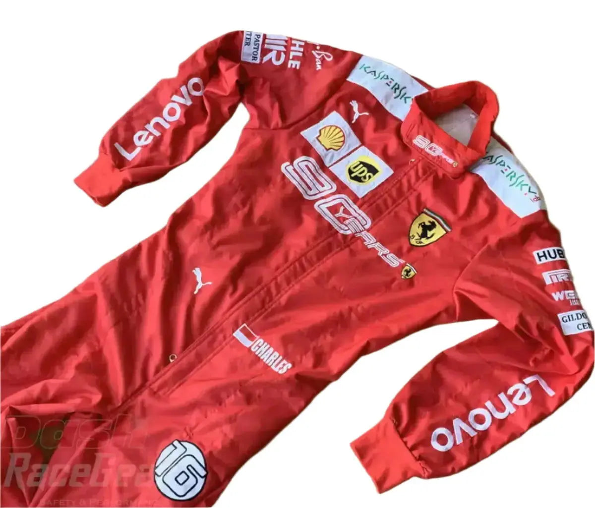2019 Charles Leclerc Scuderia Ferrari 90 Years Embroided Racing Suit