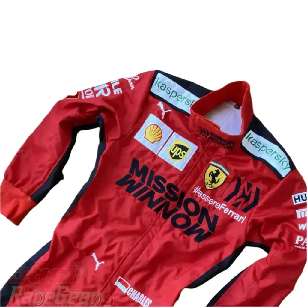 2020 Charles Leclerc Ferrari Mission Winnow F1 Embroidered Racing Suit