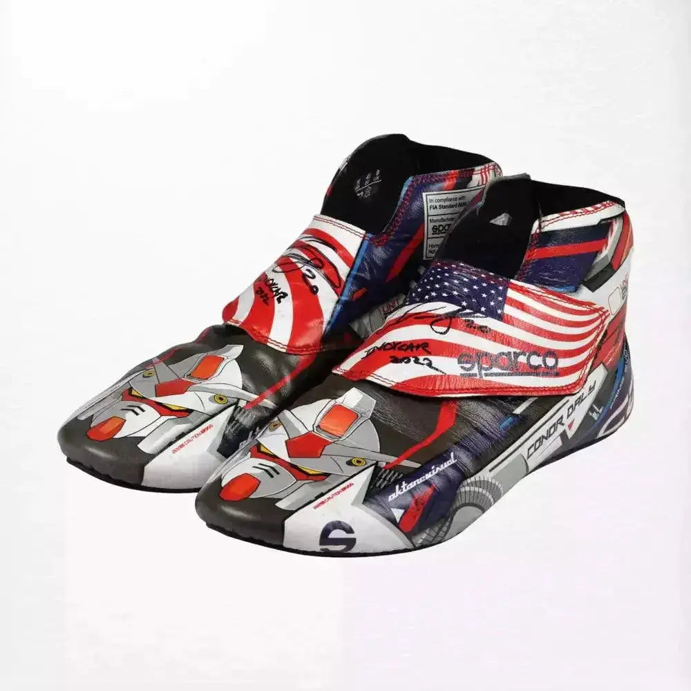 2022 Conor Daly Ed Carpenter Racing IndyCar Boots - Speedxcrafts