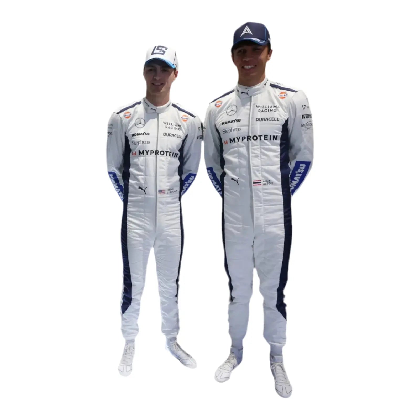 2024 Alex Albon Logan Sargeant Williams F1 Team Race Suit - Speedxcrafts