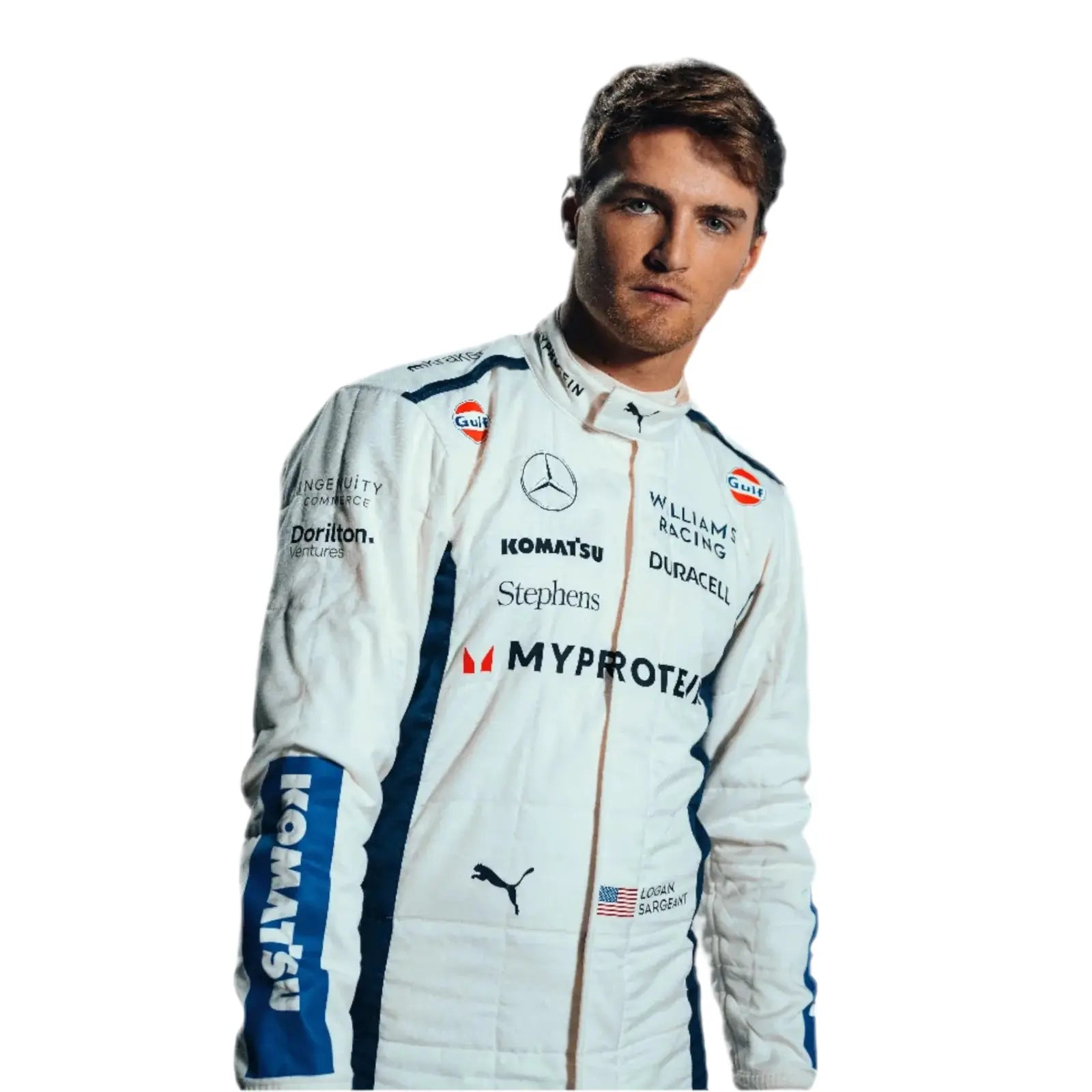 2024 Alex Albon Logan Sargeant Williams F1 Team Race Suit - Speedxcrafts