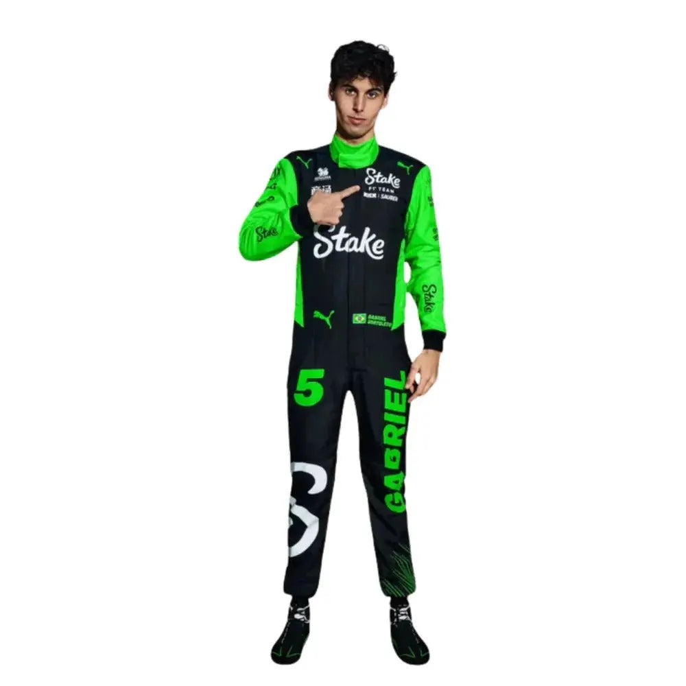 2025 Gabriel Bortoleto Kick Sauber Stake F1 Team Racing Suit