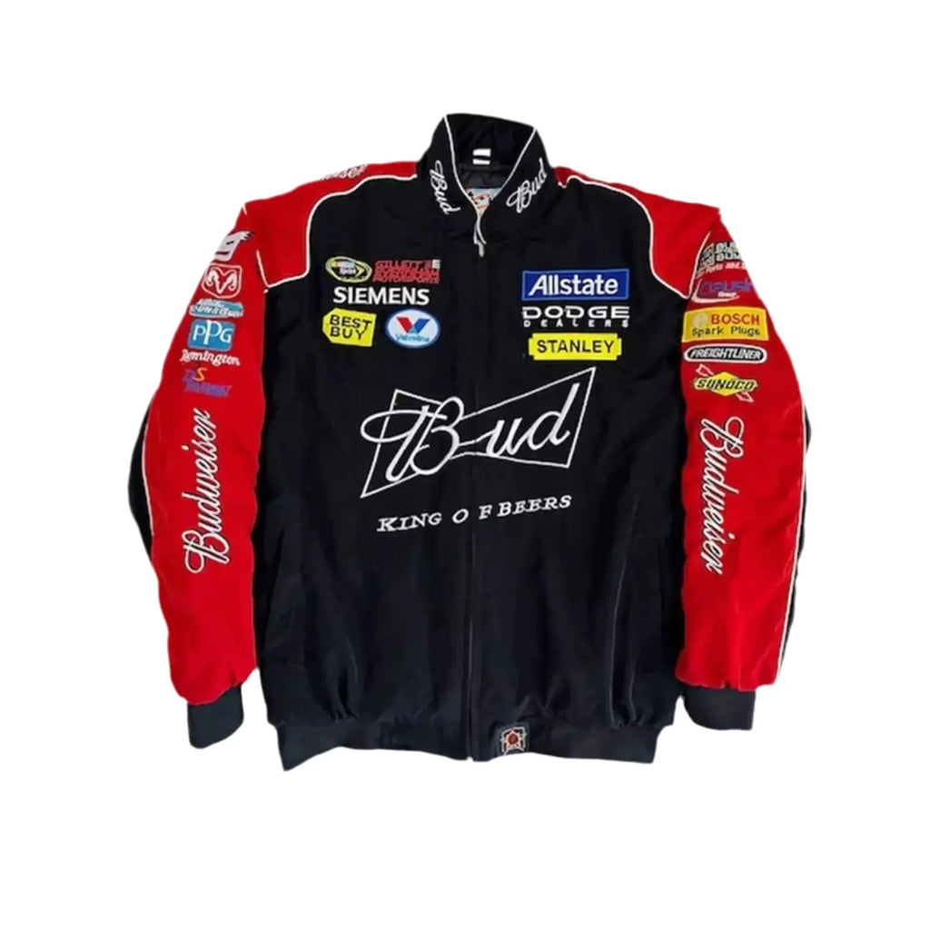 Budweiser F1 Racing Embroidered Retro Limited Edition Jacket - Speedxcrafts