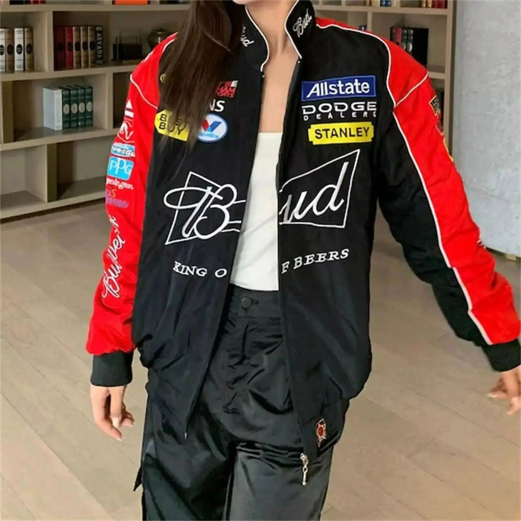 Budweiser F1 Racing Embroidered Retro Limited Edition Jacket - Speedxcrafts