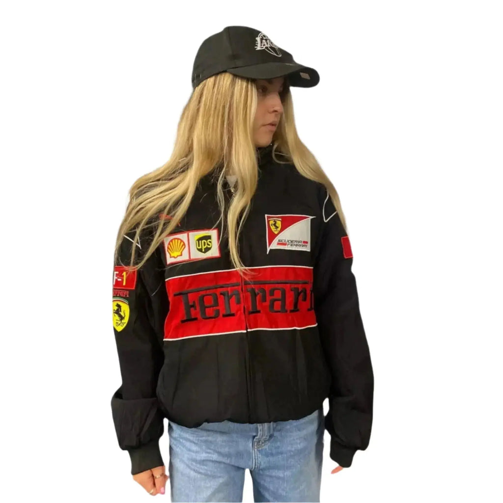 Embroidered F1 Ferrari Racing Jacket - Classic Motorsport Apparel