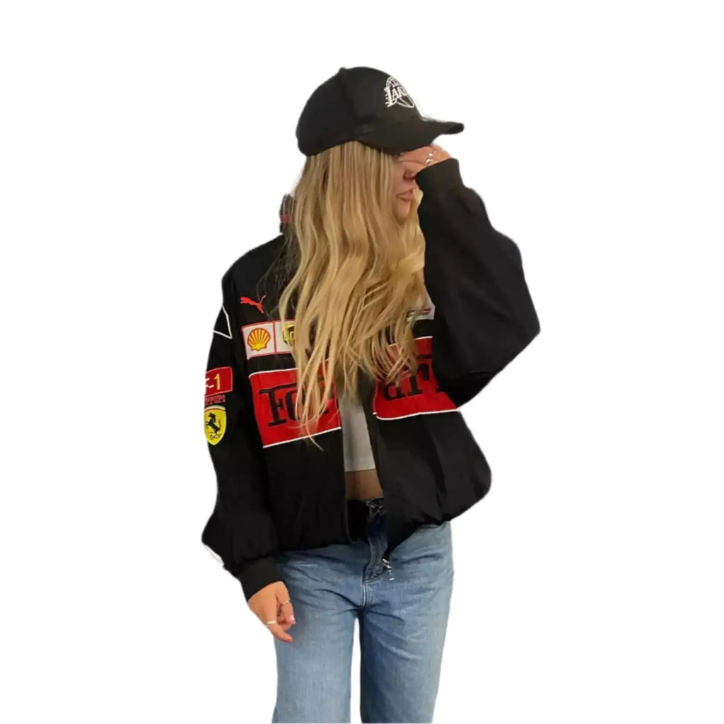 Embroidered F1 Ferrari Racing Jacket - Classic Motorsport Apparel