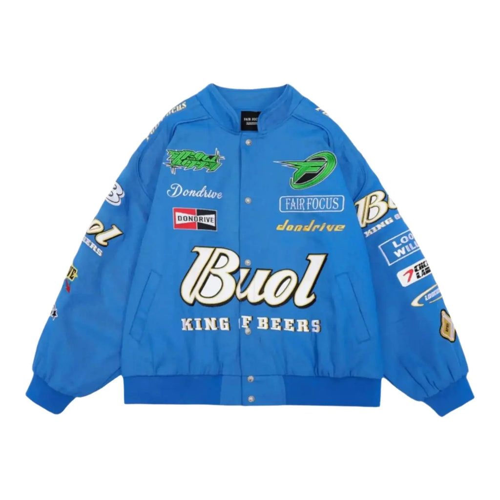 Fair Focus Embroidered Racing Jacket - Stylish Motorsport Apparel