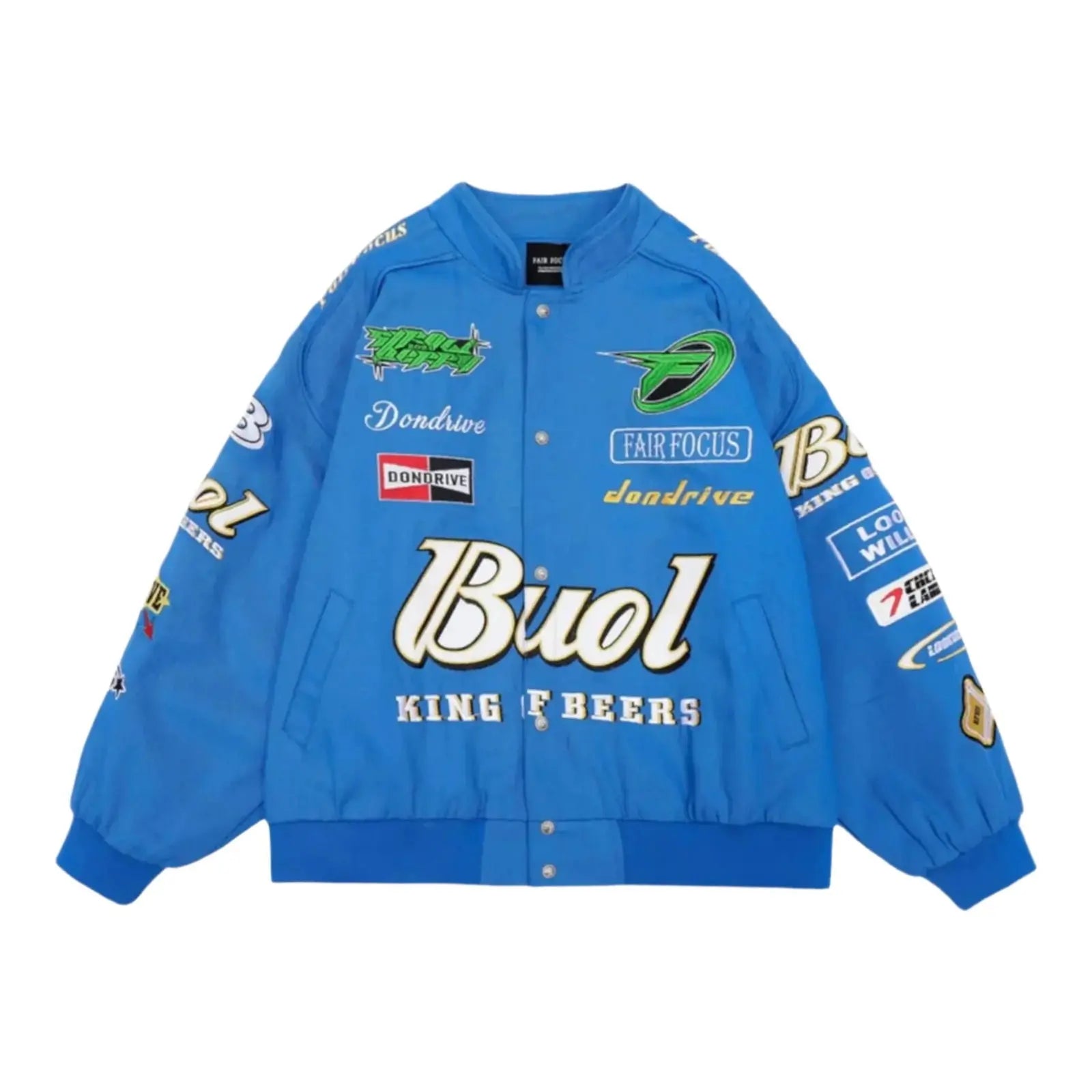 Fair Focus Embroidered Racing Jacket - Stylish Motorsport Apparel