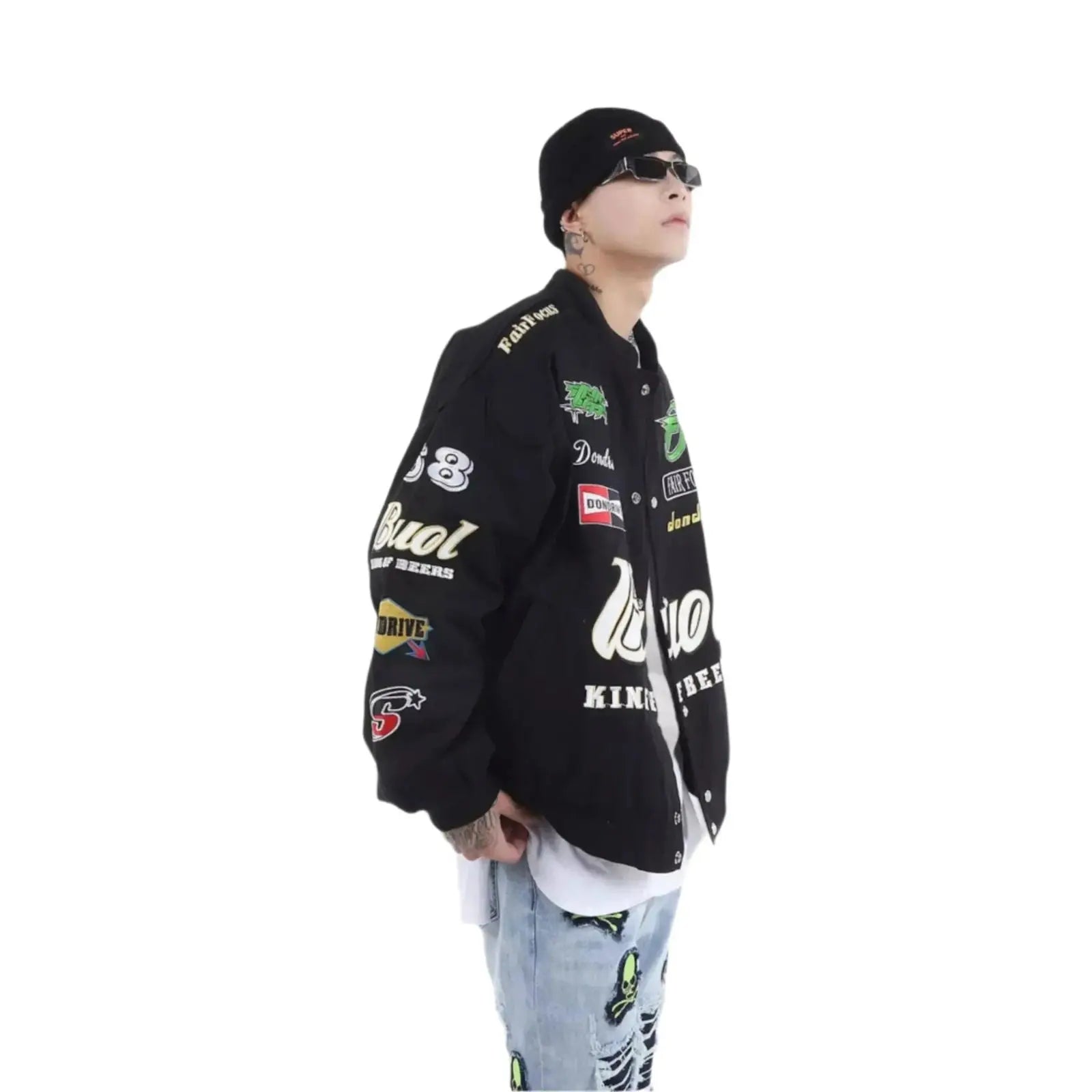 Fair Focus Embroidered Racing Jacket - Stylish Motorsport Apparel