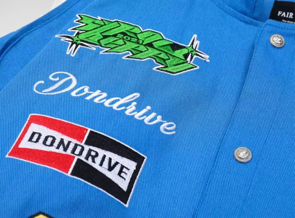 Fair Focus Embroidered Racing Jacket - Stylish Motorsport Apparel