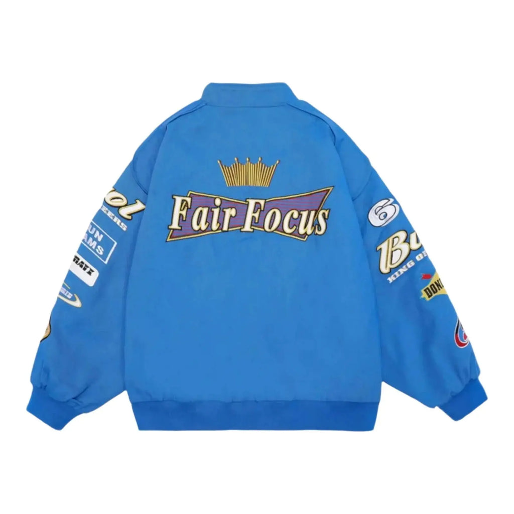 Fair Focus Embroidered Racing Jacket - Stylish Motorsport Apparel - Speedxcrafts