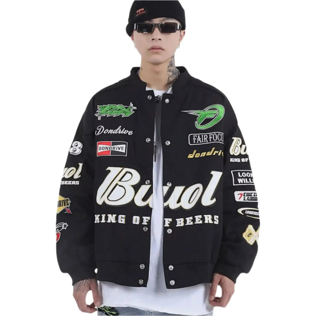 Fair Focus Embroidered Racing Jacket - Stylish Motorsport Apparel - Speedxcrafts