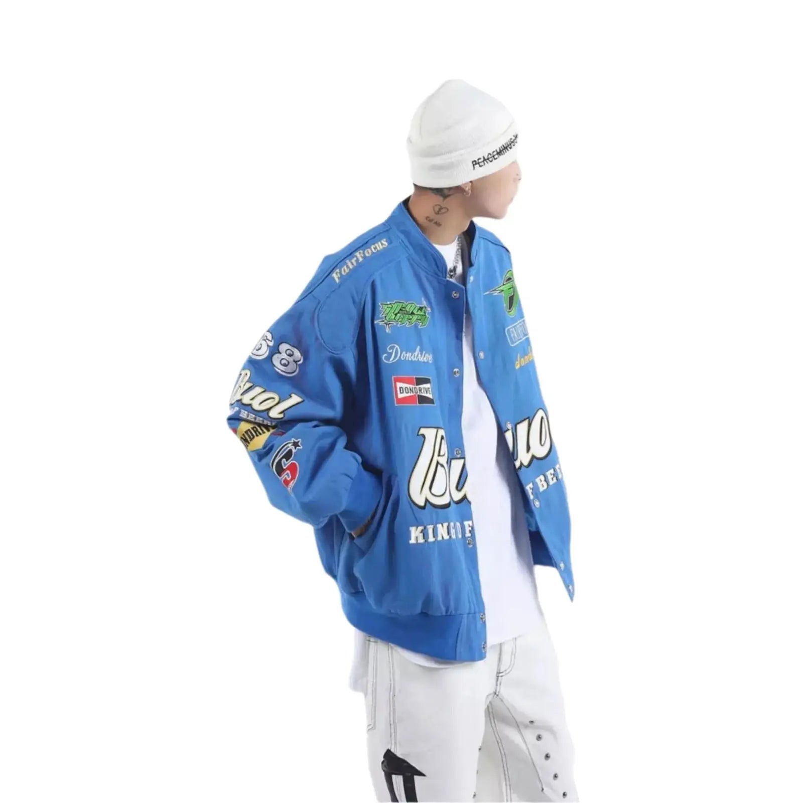 Fair Focus Embroidered Racing Jacket - Stylish Motorsport Apparel - Speedxcrafts