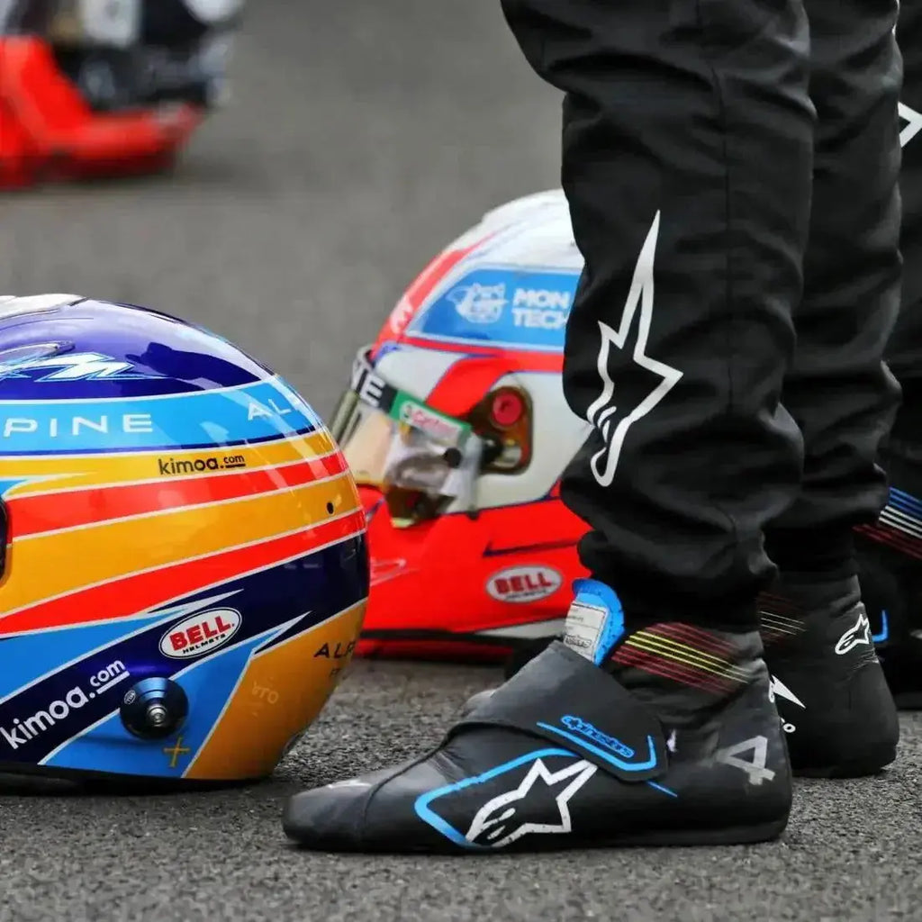Fernando Alonso Alpine F1 Team Racing boots 2021 - Speedxcrafts