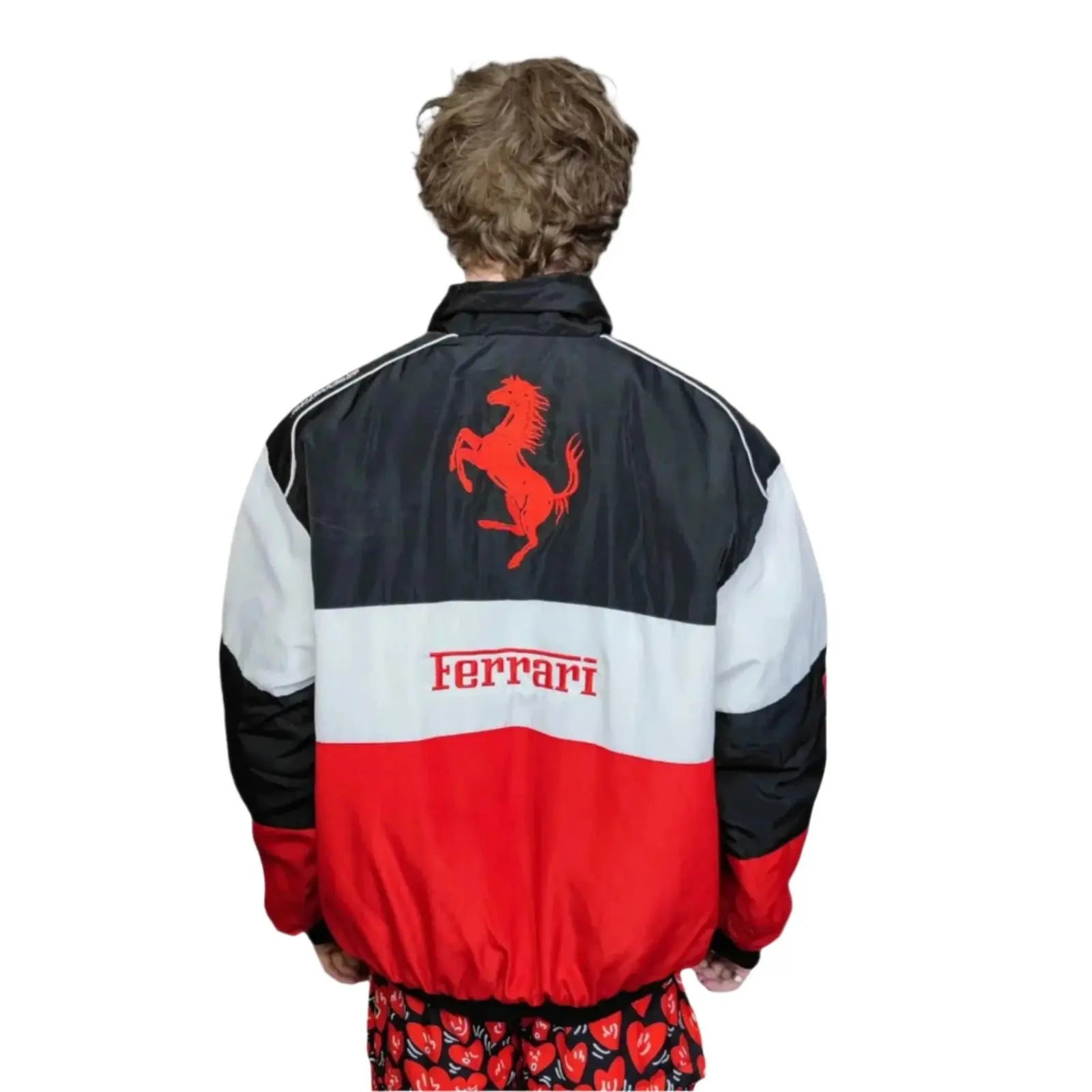 Ferrari F1 Multi Patch Embroidered Racing Jacket - Speedxcrafts