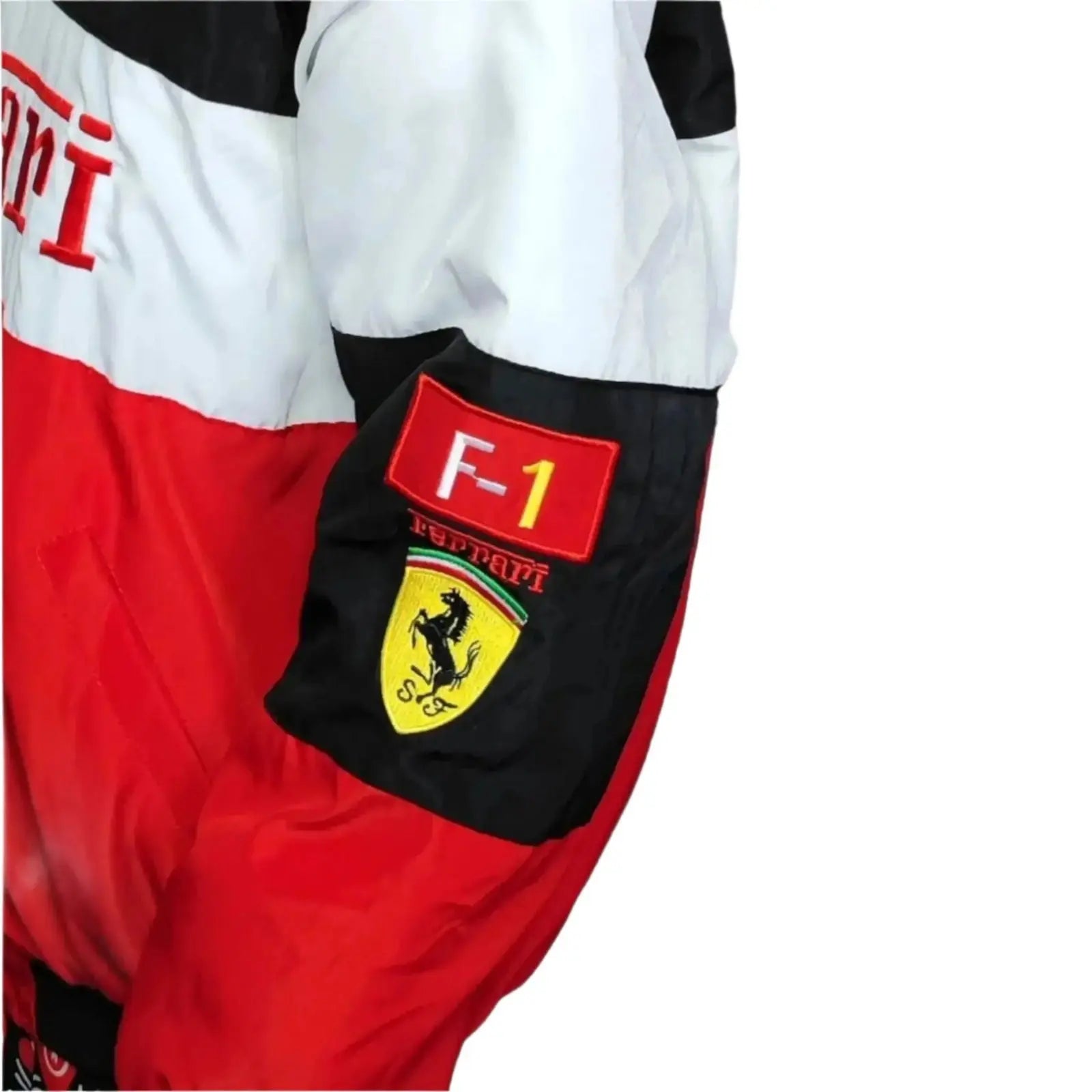 Ferrari F1 Multi Patch Embroidered Racing Jacket - Speedxcrafts