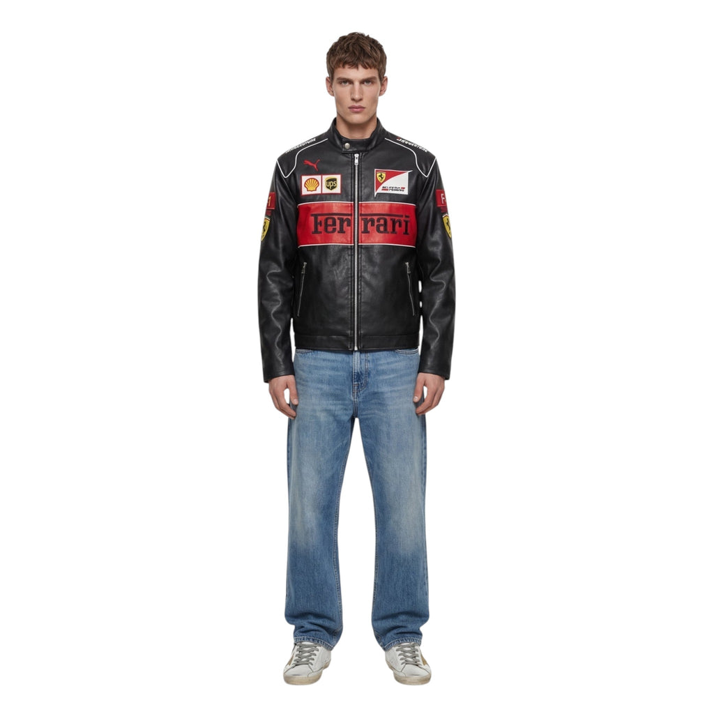 Ferrari F1 Vintage Leather Jacket - Red Edition