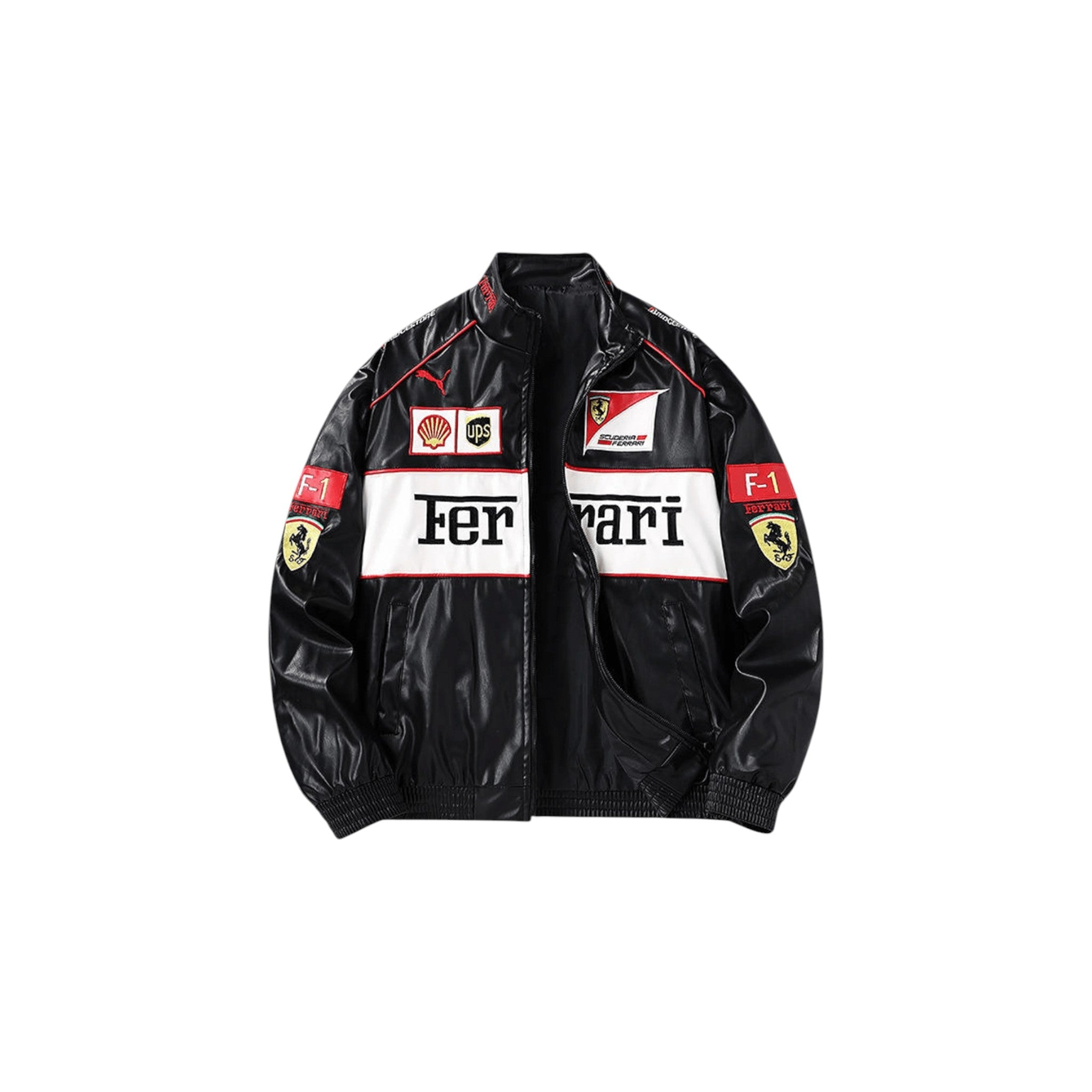 Ferrari F1 Vintage Leather Jacket - White Edition