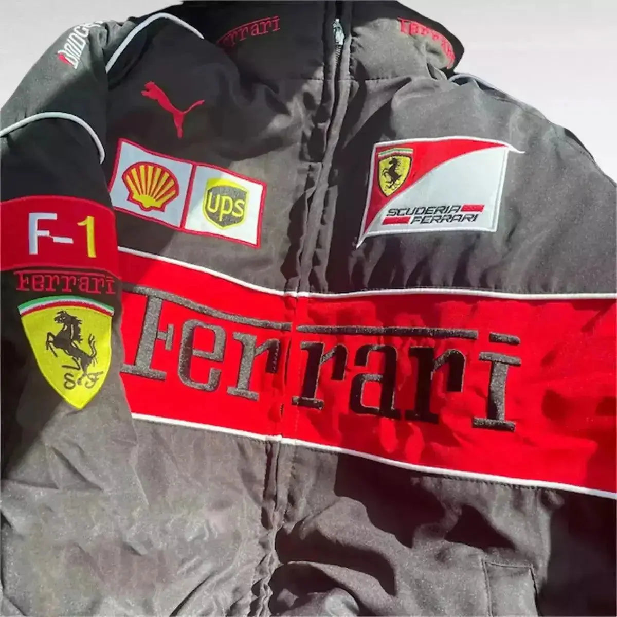 Ferrari F1 Vintage Racing Embroidered Jacket - Speedxcrafts
