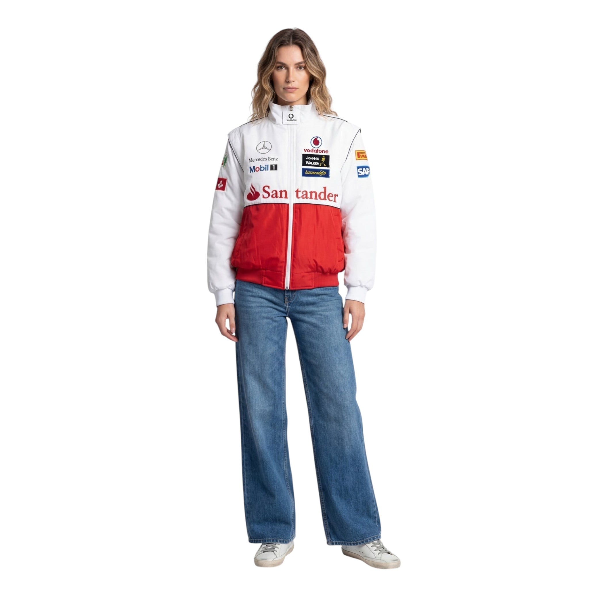 Mercedes-Benz Vintage Racing Jacket – White Edition – Speedx Karting