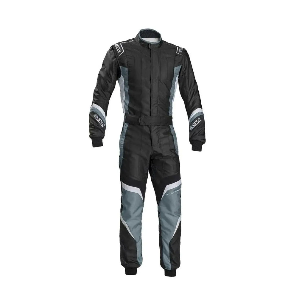 Sparco X-Light KS-7 Replica Kart Suit - Black/Grey Lightweight Racing - Speedxcrafts