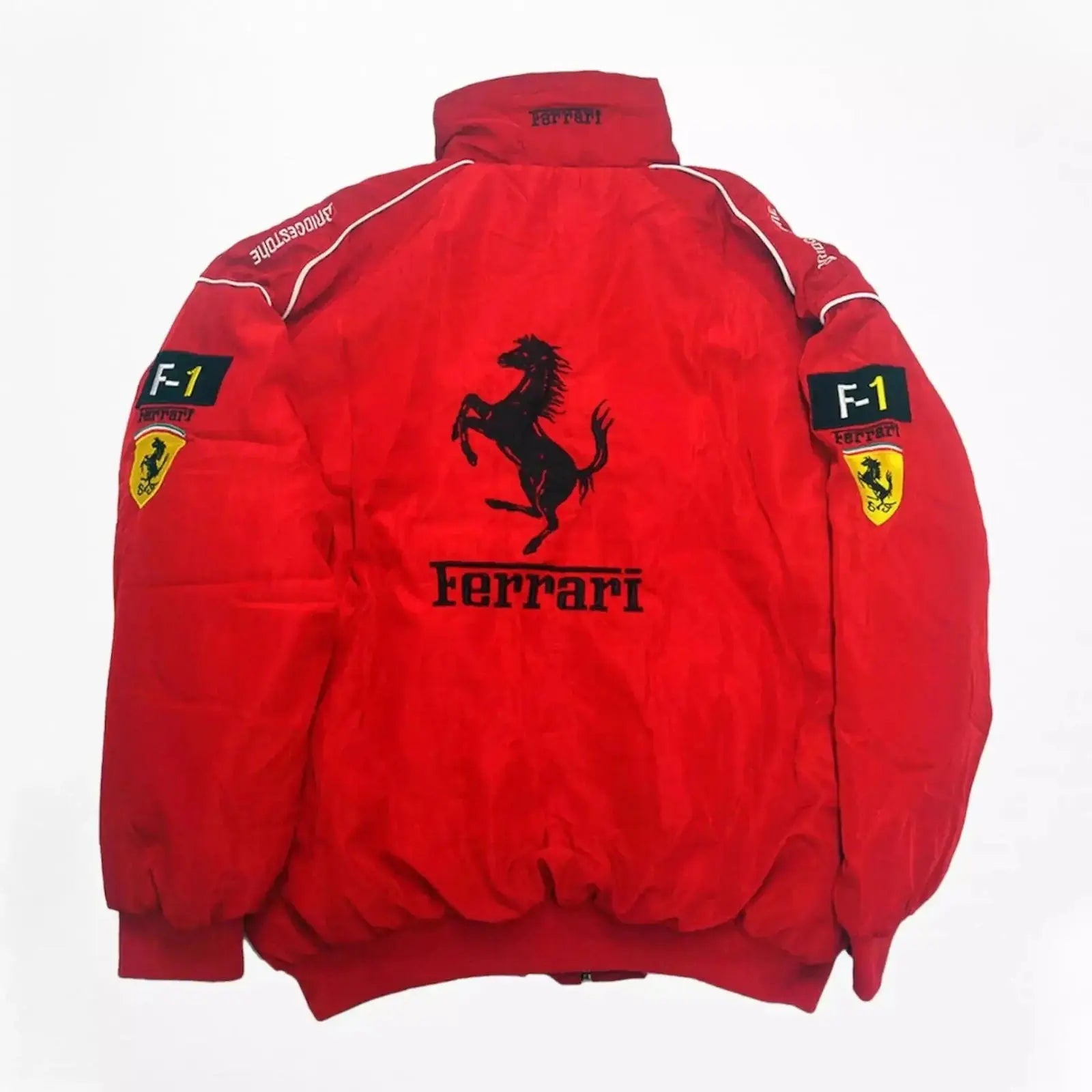 Vintage Ferrari Racing Embroidery Stylish Winter F1 Jacket