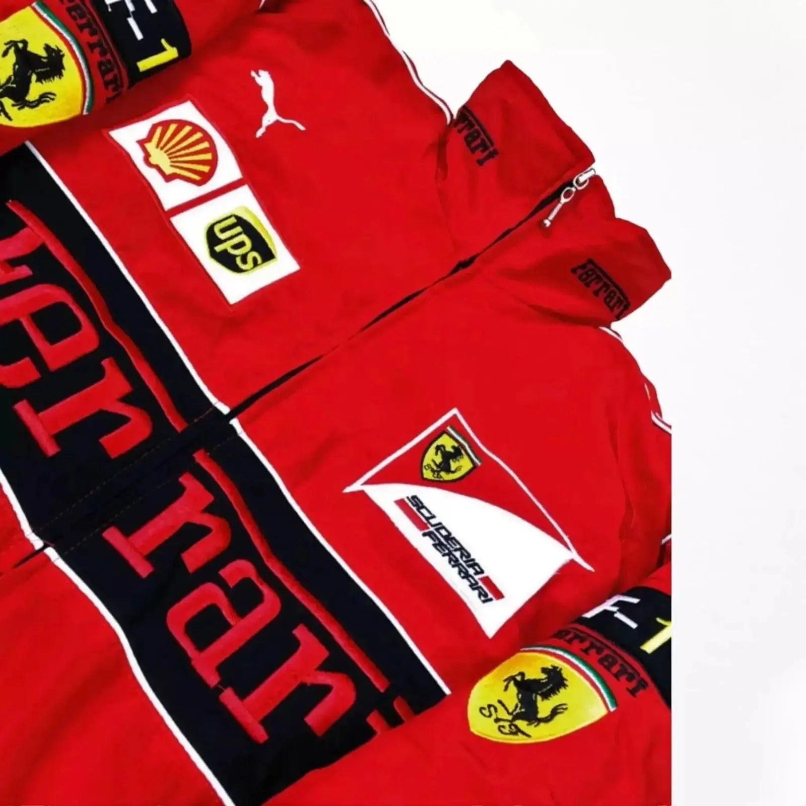 Vintage Ferrari Racing Embroidery Stylish Winter F1 Jacket